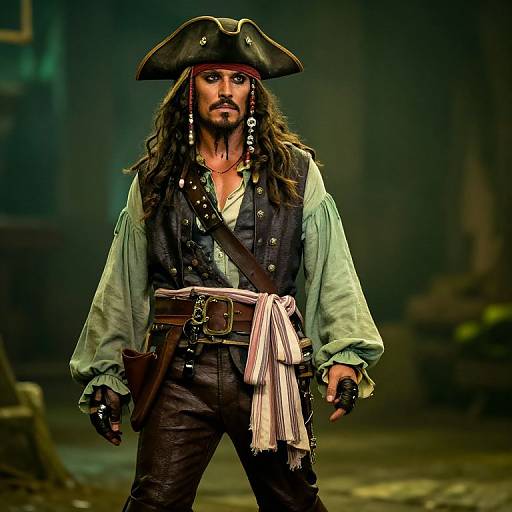 Male Pirate in Green Shirt