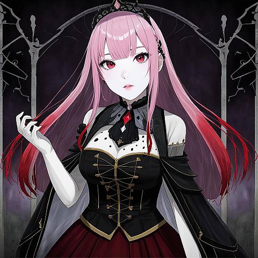 Illustration of Mori calliope (6th costume), hololive in the style of Fukutarou (enji127)