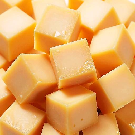Close-Up of Cubed Cheese
