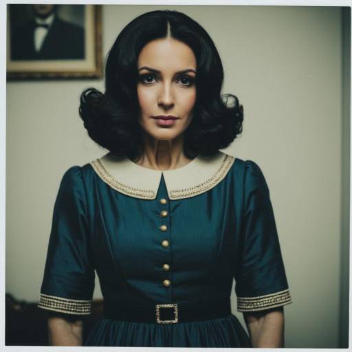 Vintage Style Mature Woman in Elegant Dress