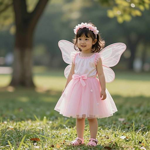 Enchanting Pink Fairy Toddler in Nature