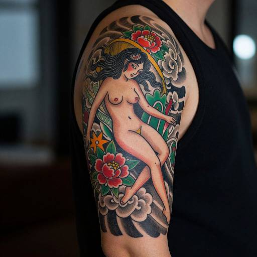 Colorful Japanese Traditional Tattoo
