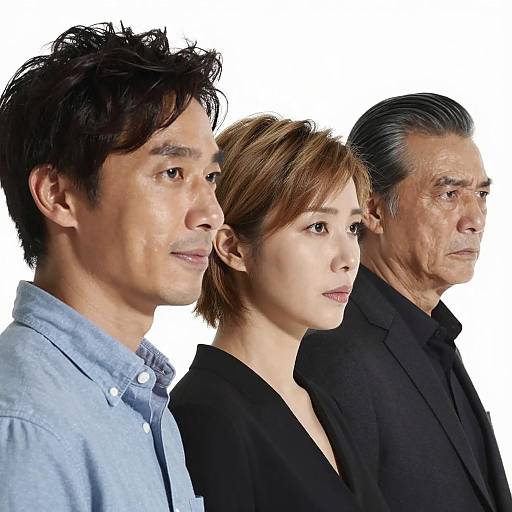 Three People in a Line Portrait