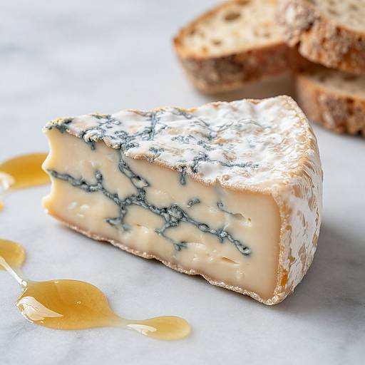 Close-Up Stilton Cheese with Honey
