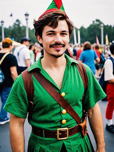 Candid Peter Pan Cosplay at Festival