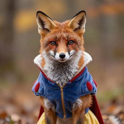 Fox as Snow White in Autumnal Forest