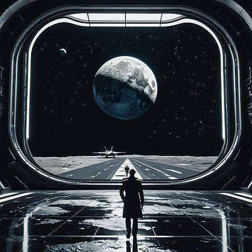 Sci-Fi Moon Airport Terminal