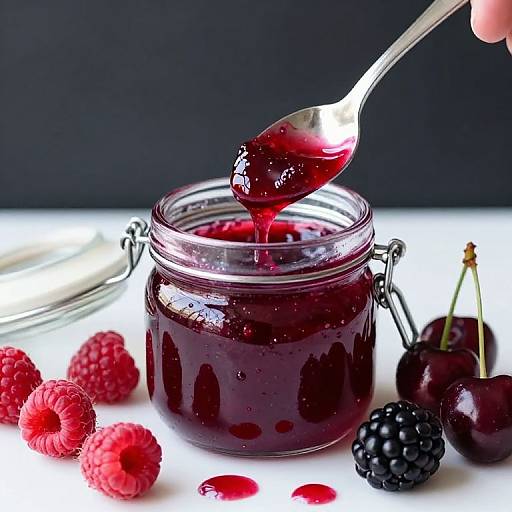 Vibrant Mixed Berry Jam Spoonful