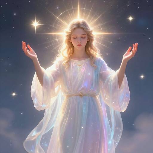 Ethereal Femboy Jesus in Celestial Light