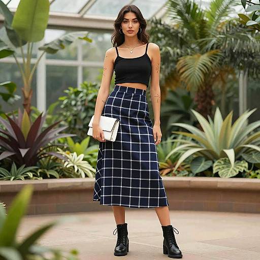 Stylish Woman in Urban Garden Setting