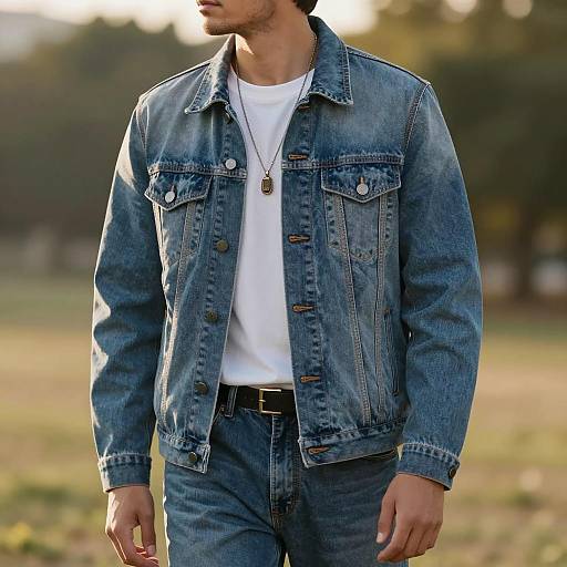 Effortless Denim Style in Golden Hour