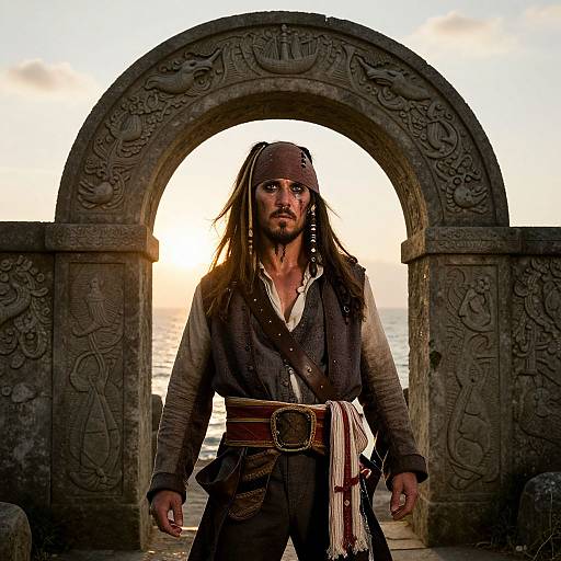 Rugged Pirate by Ancient Archway