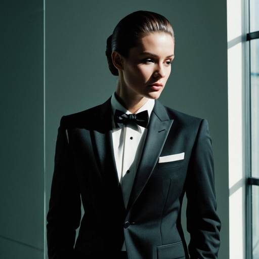 Fashion Model in Slick Back Tuxedo