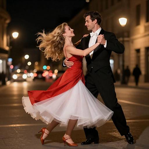 Nighttime Dance Under City Lights