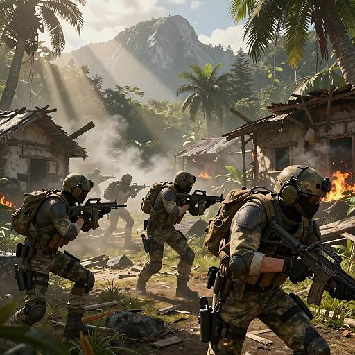 Intense Mountain Warfare in Jungle Combat