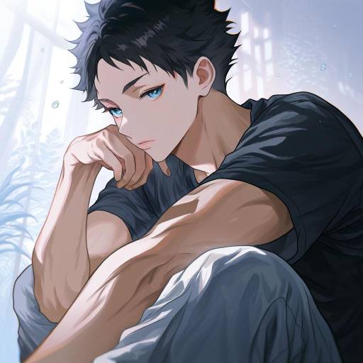 Illustration of Akaashi keiji, haikyuu!! in the style of Saya (mychristian2)