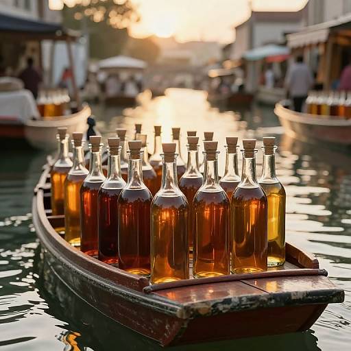 Golden Hour Floating Market Scene