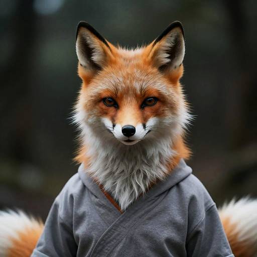 Realistic Anime Boy Fox Hybrid Portrait