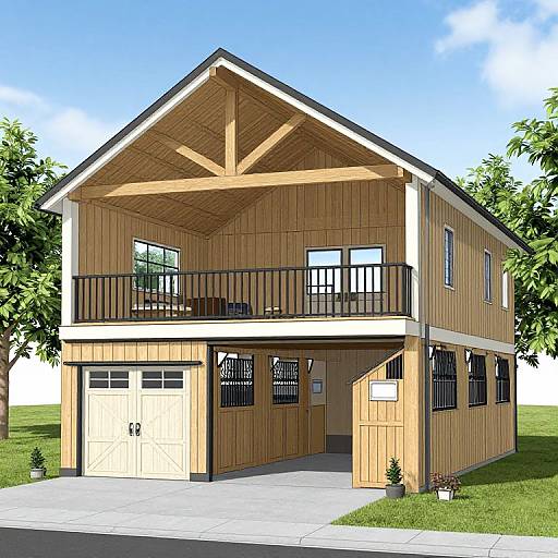 Barn Garage with Stalls and Loft