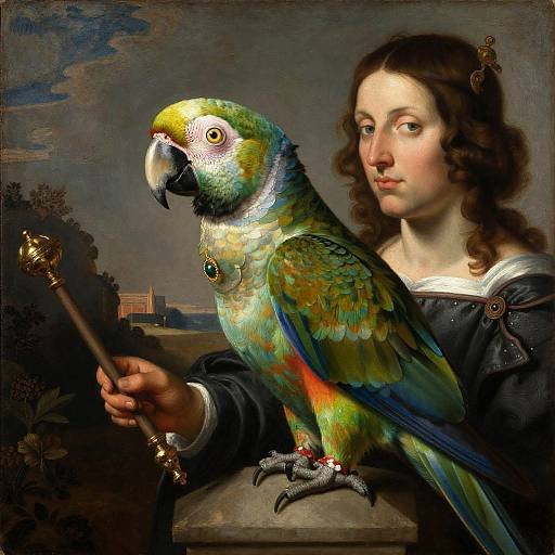 Renaissance Parrot Honoring Hermes