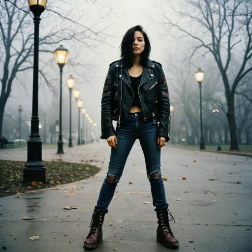 Edgy Street Poet in Foggy Urban Park