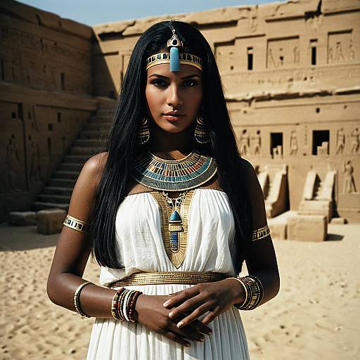Elegant Solo Portrait of Ancient Egyptian Woman