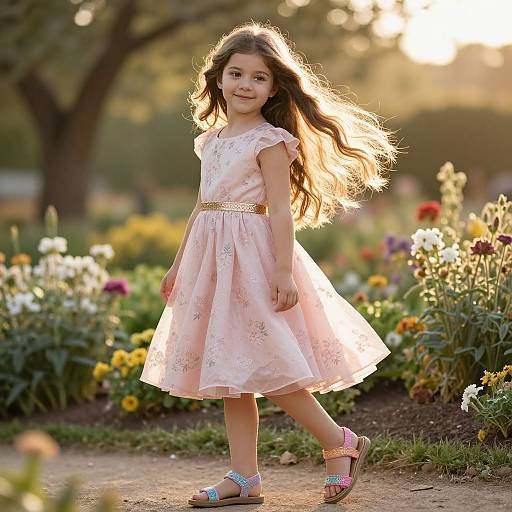 Joyful Young Woman in Sunlit Garden