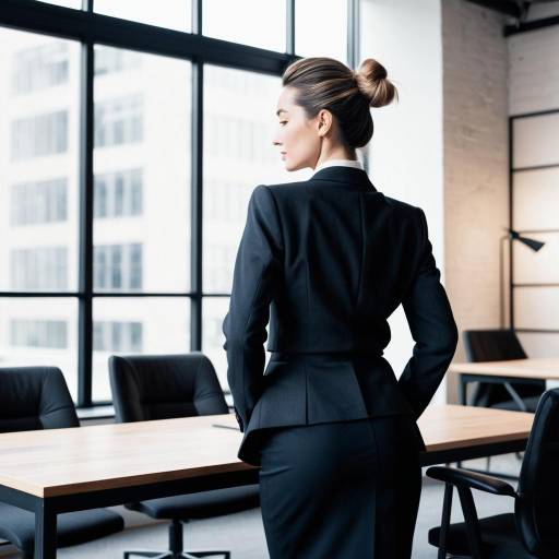 Businesswoman with Low Bun in Modern Office