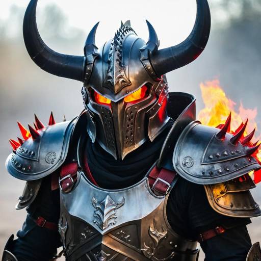 A Glowing Armored Boy with Horns