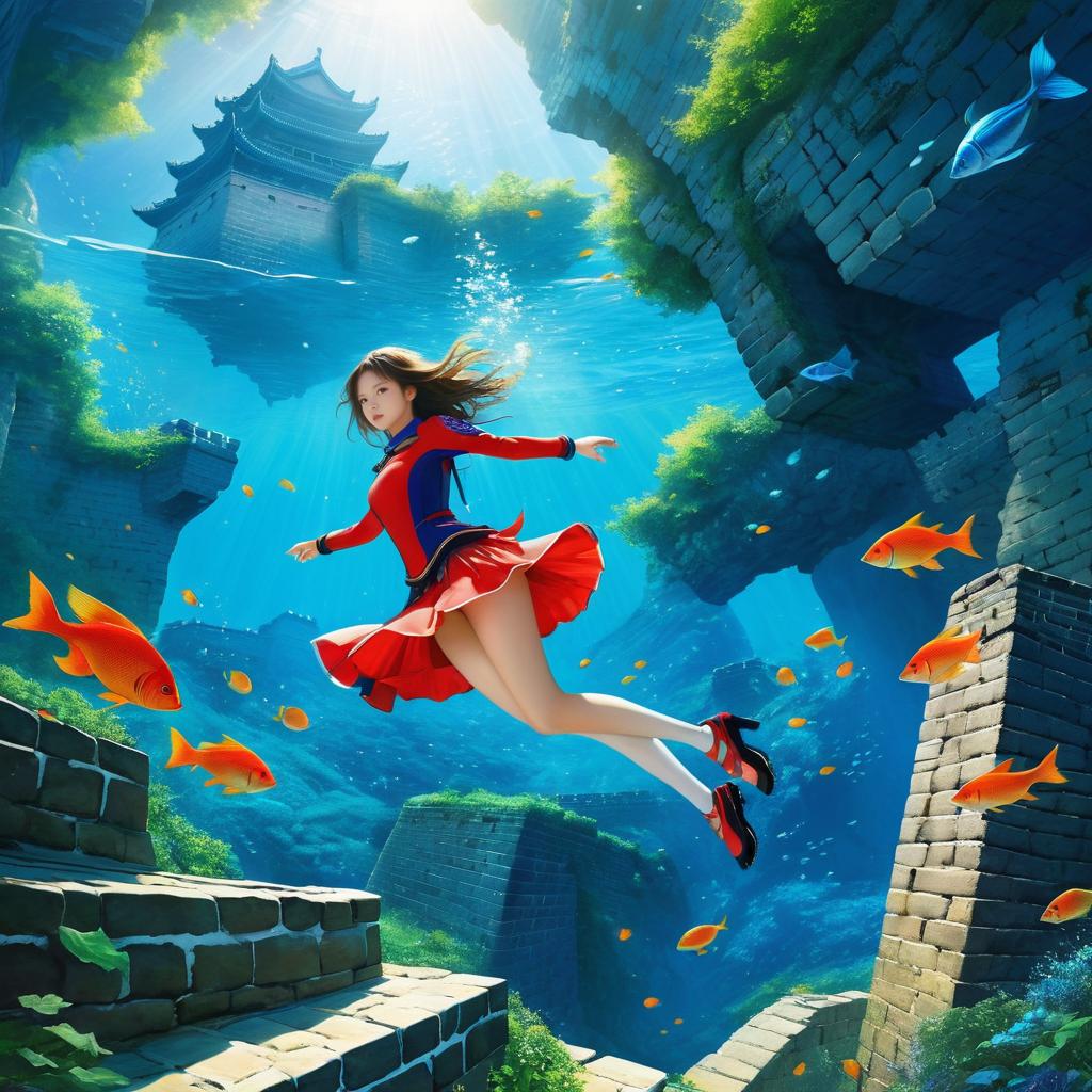 Surreal Underwater Fantasy with Vibrant Colors