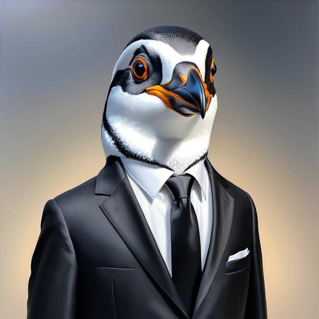 Sophisticated Penguin in Formal Attire