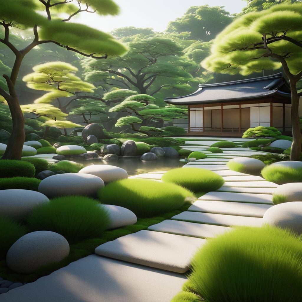 Serene Japanese Garden in 16K Detail