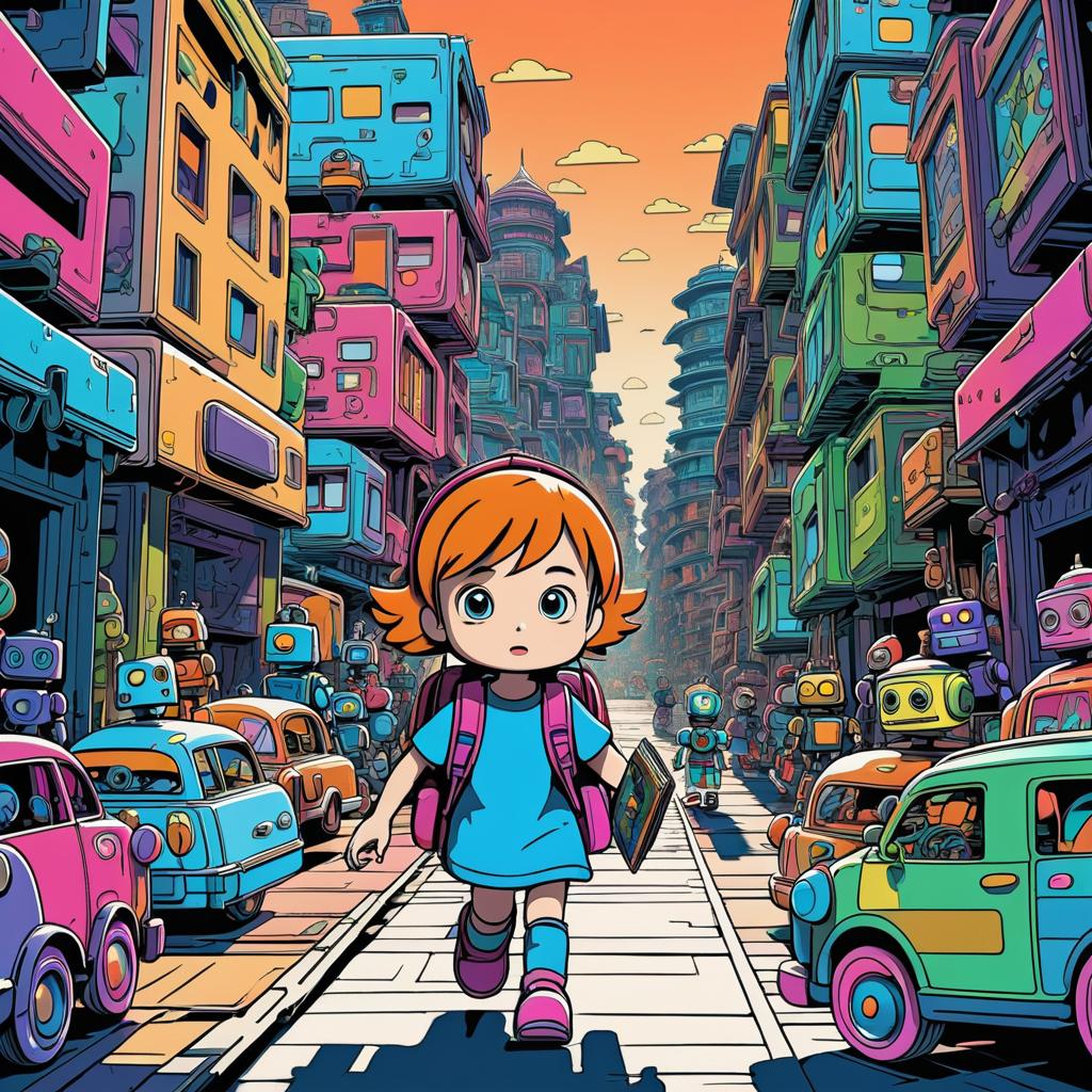 Vibrant City Life with Android and Robot