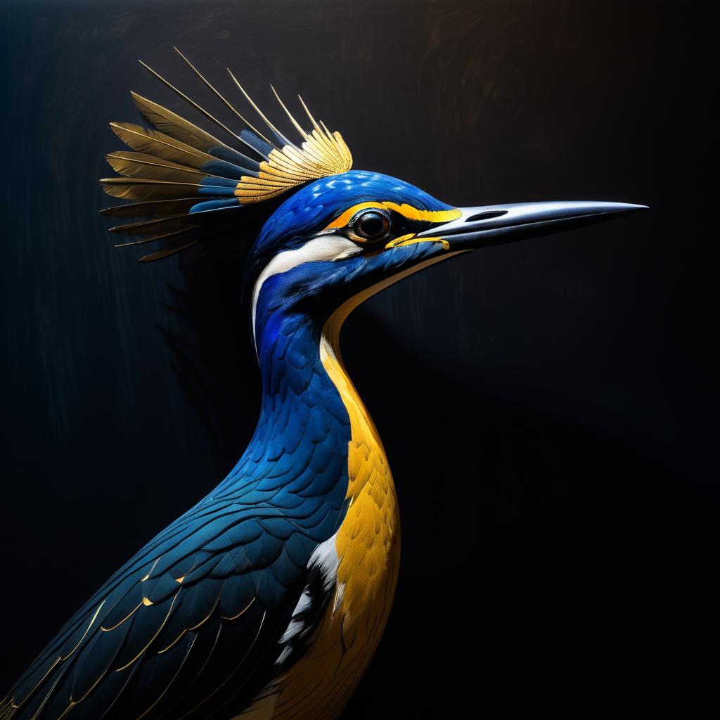 Mysterious Bird Portrait in Surreal Style