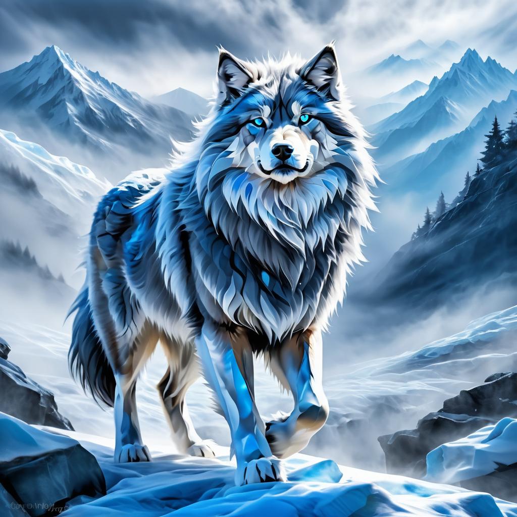 Epic Anime Portrait of a Feral Wolf