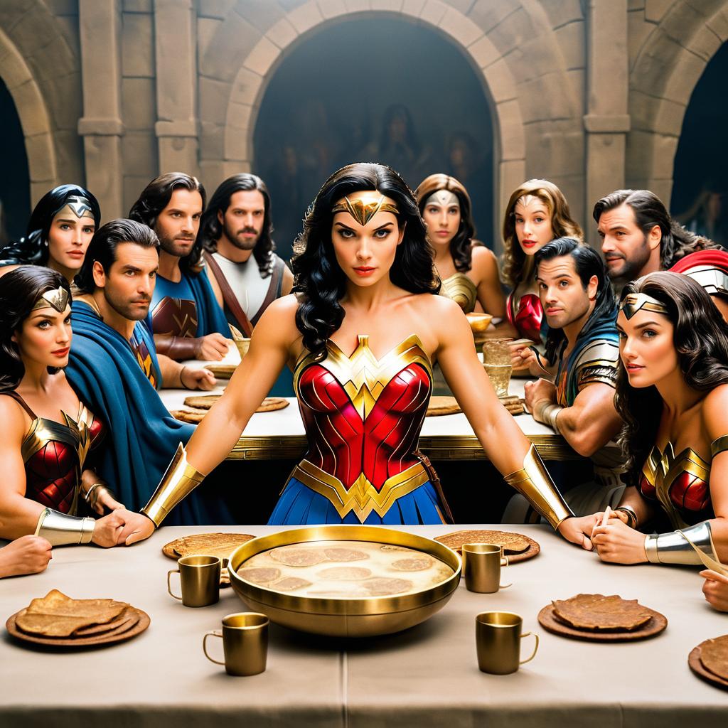 Wonder Woman's Humorous Last Supper