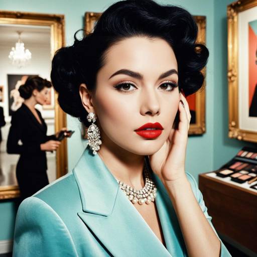 Glamorous Retro Makeup Artist in Art Gallery Glamorous Retro Makeup Artist in Art Gallery