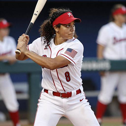 Dynamic Action Shot of Woman Baseball Player