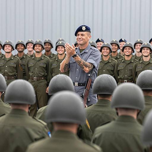 Military Ceremony with Officers and Soldiers