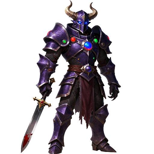 Dark Fantasy Warrior with Glowing Armor