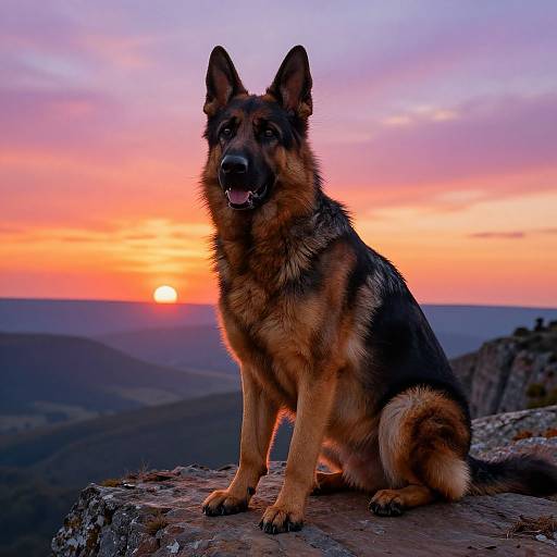 Majestic Belgian German Shepherd Sunset