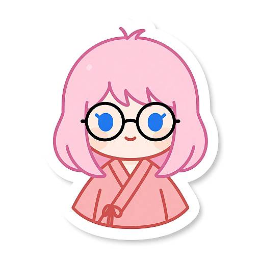 Cute Kawaii Girl Die-Cut Sticker