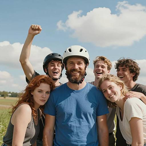 Joyful Outdoor Gathering on a Sunny Day