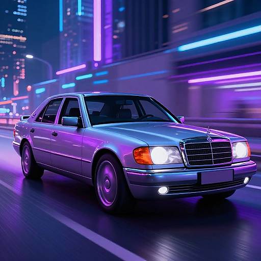 Futuristic W124 Neon Cyberpunk Cruise