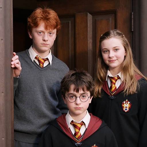 Three Hogwarts Students in Casual Poses