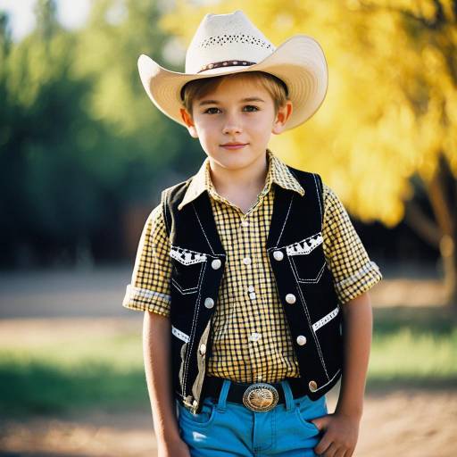 Whimsical Cowboy Boy Portrait Outdoors