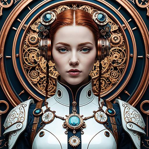 Steampunk Female Cyborg Portrait