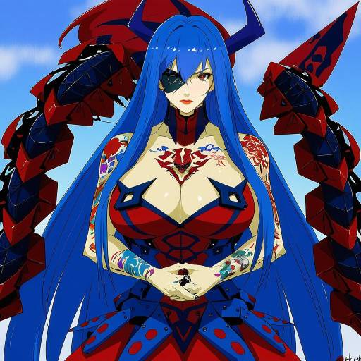 Illustration of Adiane, tengen toppa gurren lagann in the style of Yakihebi