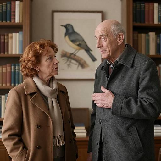 Serious Moments in a Cozy Library