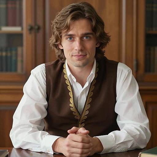 Portrait of a Thoughtful Man at Desk